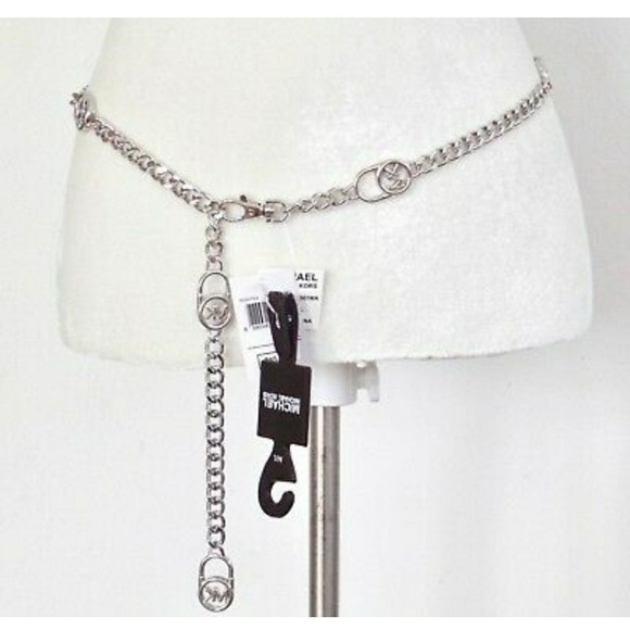 michael kors silver chain belt